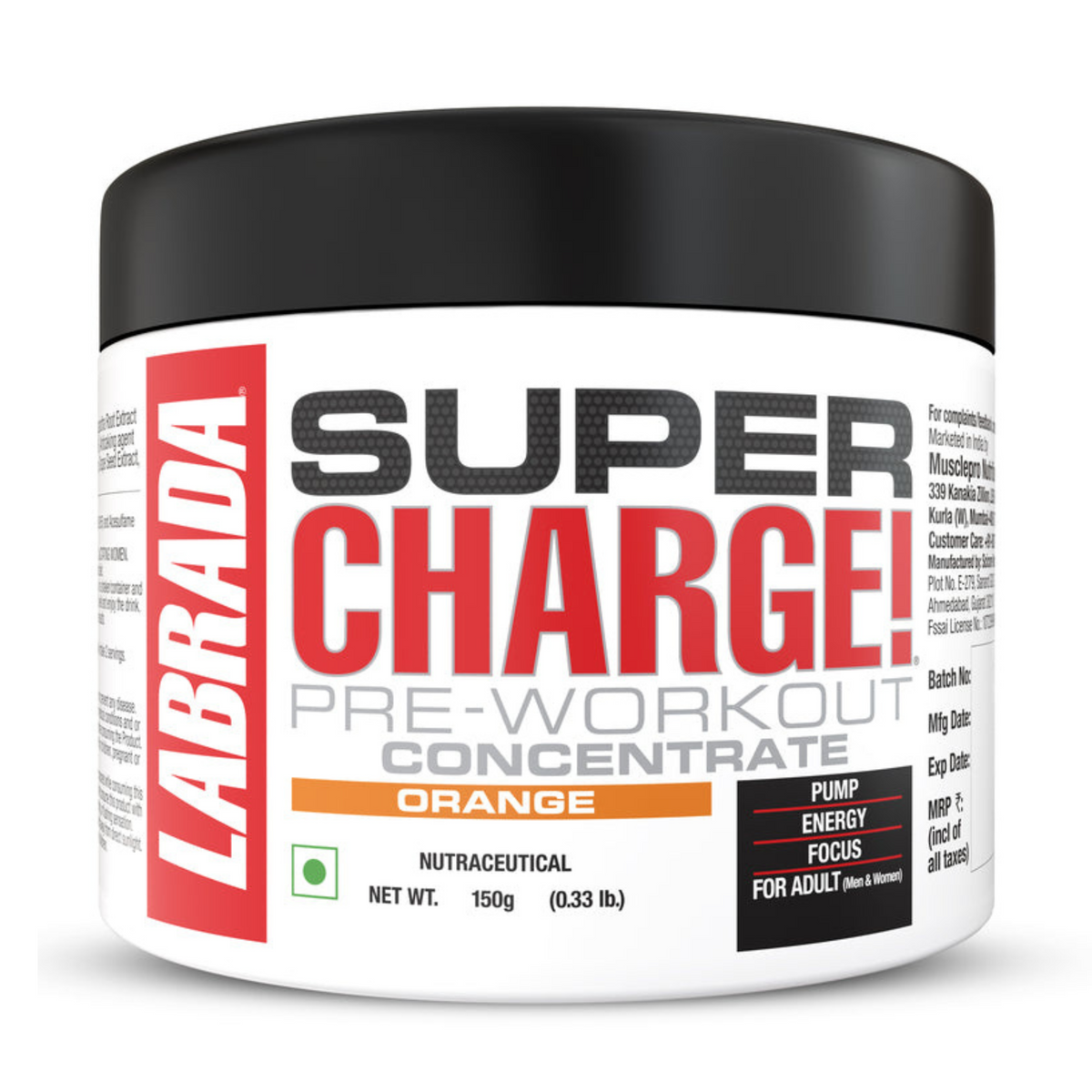 LABRADA SUPER CHARGE PRE-WORKOUT CONCENTRATE