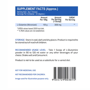 International Protein L-Glutamine 3000MG - 100 gm