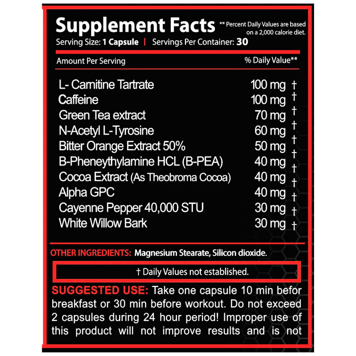 HFN CUT FIRE ULTIMATE FAT BURNER (30 CAPS)