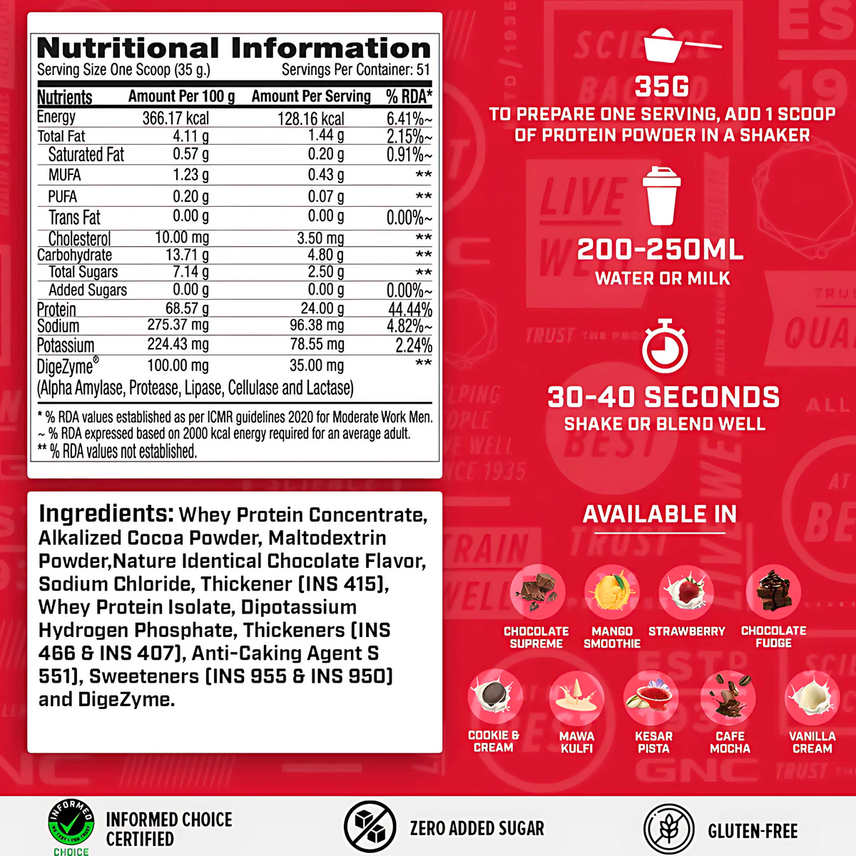 GNC Pro Performance 100% Whey Protein Powder