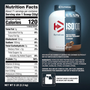 Dymatize Nutrition ISO100 Hydrolyzed Whey Protein Isolate |Cookies & Cream| 5 Lbs