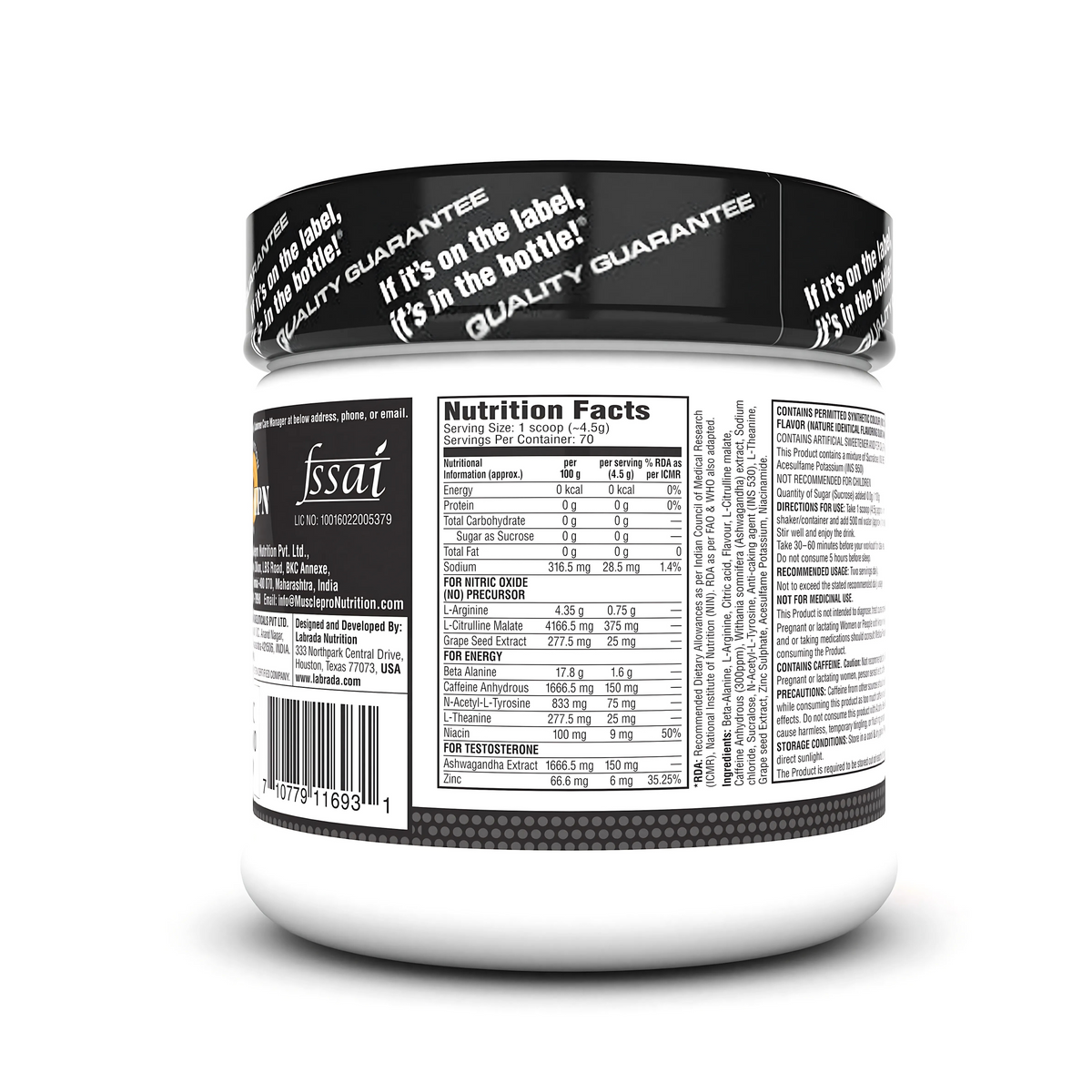 LABRADA SUPER CHARGE PRE-WORKOUT CONCENTRATE