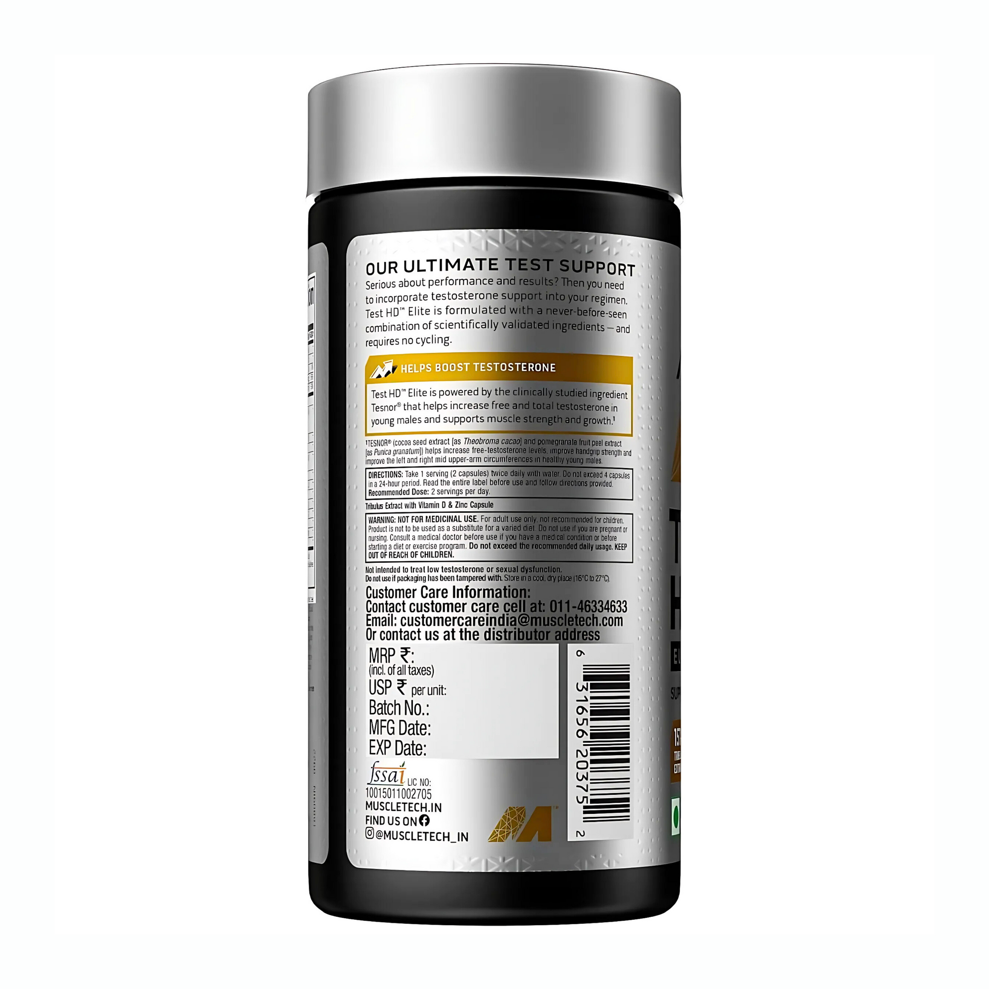 MUSCLETECH TEST HD ELITE 60 TABS