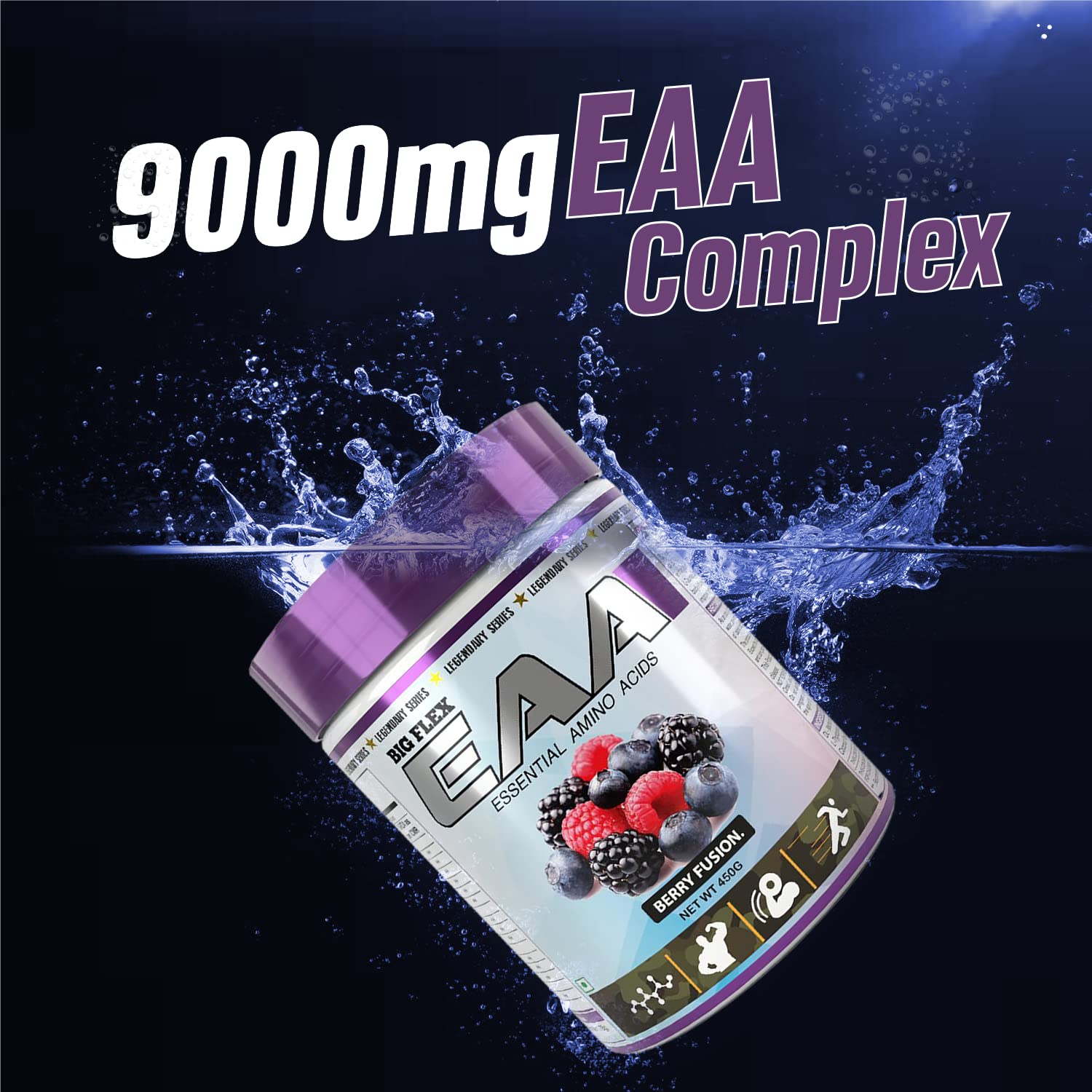 Bigflex EAA - 450 Gm Powder [30 Servings, Berry Fusion]