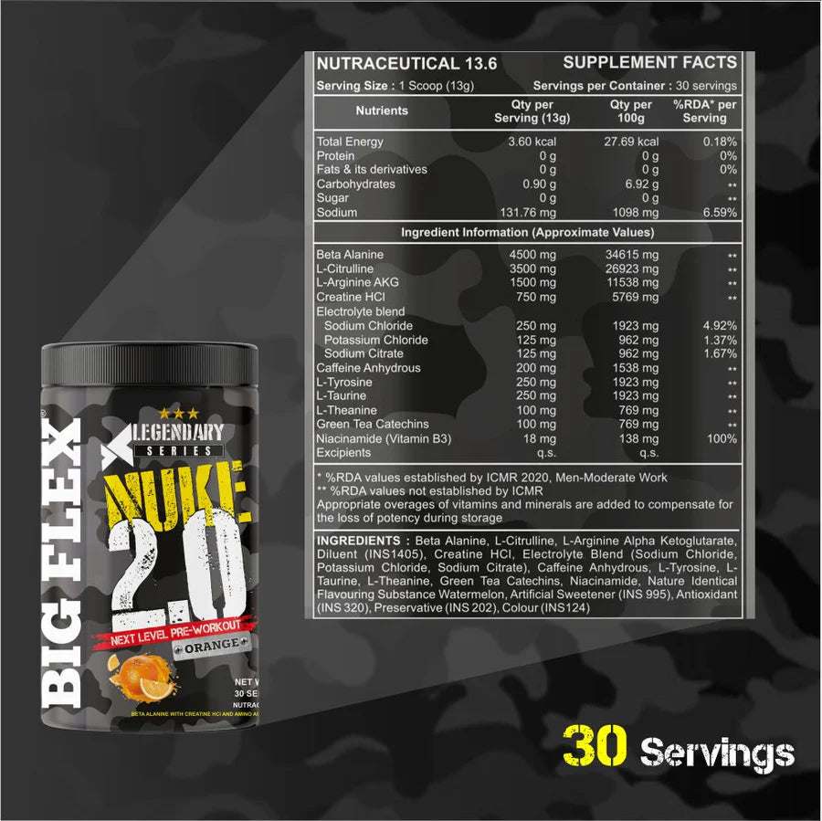 BIG FLEX PRE WORKOUT NUKE 2.0 (400G)
