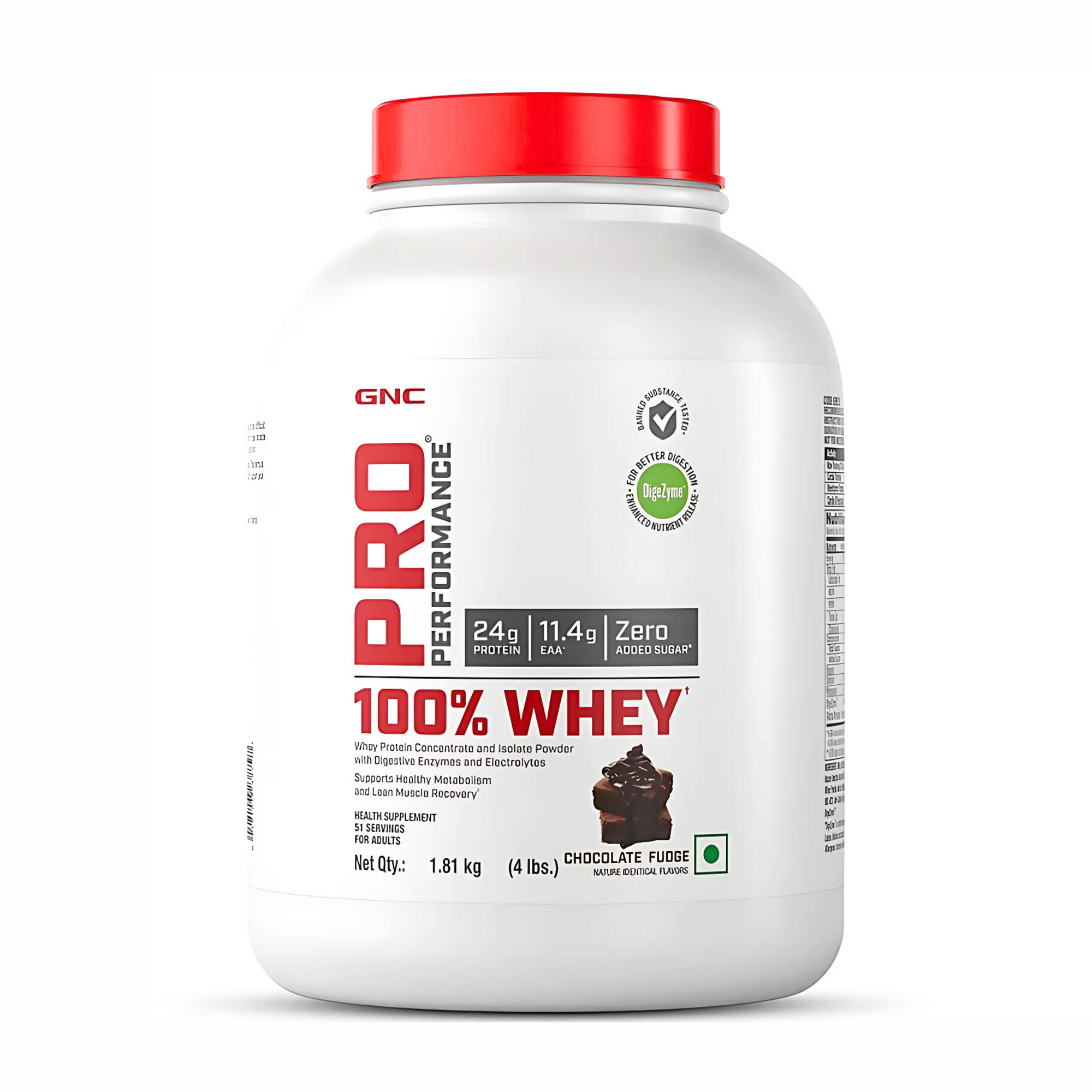 GNC Pro Performance 100% Whey Protein Powder| 4 lbs | 1.81 kg | 51 Serving