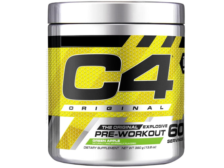 C4 Pre Workout Powder, 60 Servings, 390g, Green Apple Flavour