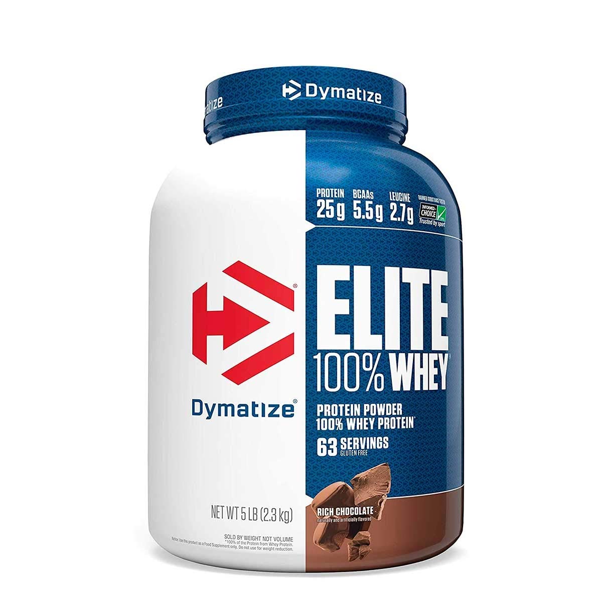 Dymatize Nutrition Elite 100% Whey Protein |Chocolate| 5 Lbs | 25g Protein