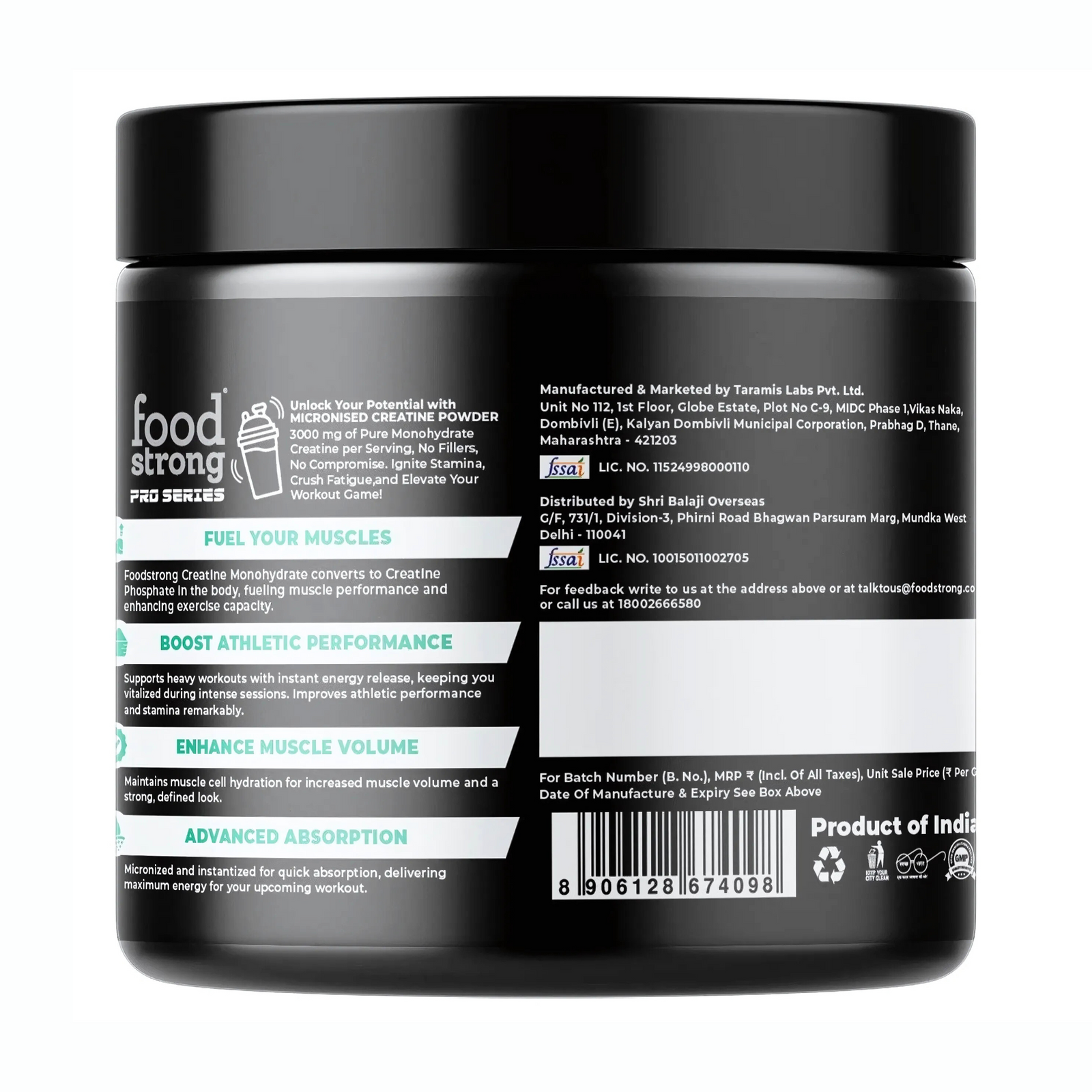 FOOD STRONG MICRONISED CREATINE MONOHYDRATE (100 GM)