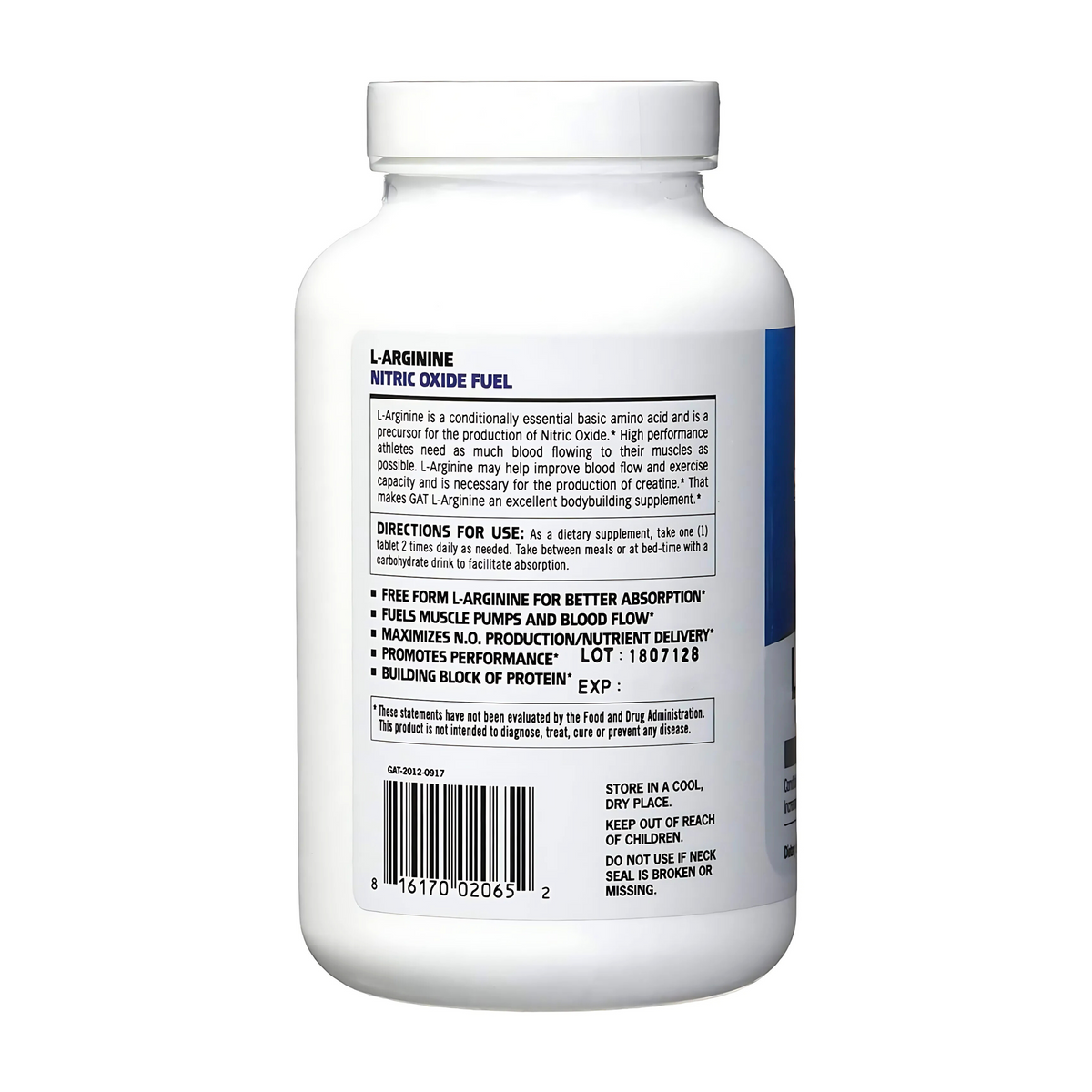 GAT L-ARGININE 1000MG (180 CAPS)