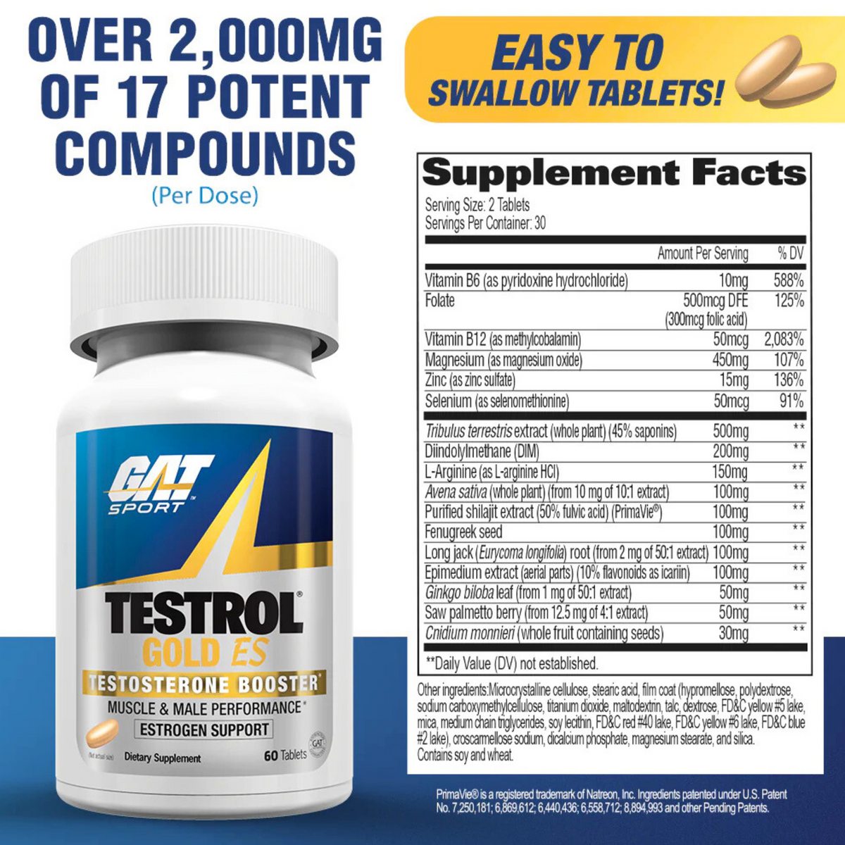 GAT TESTROL GOLD ES (60 CAPS)