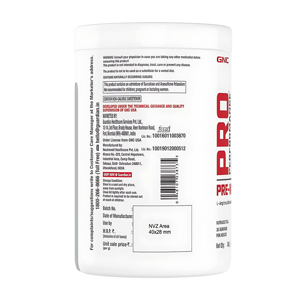 GNC PRO PERFORMANCE PRE-WORKOUT (30 SERV.)