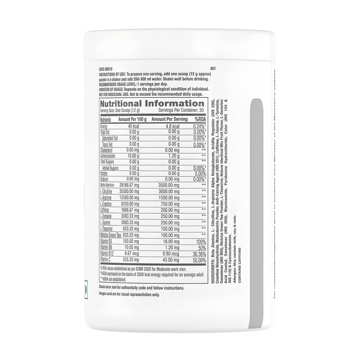 GNC PRO PERFORMANCE PRE-WORKOUT (30 SERV.)