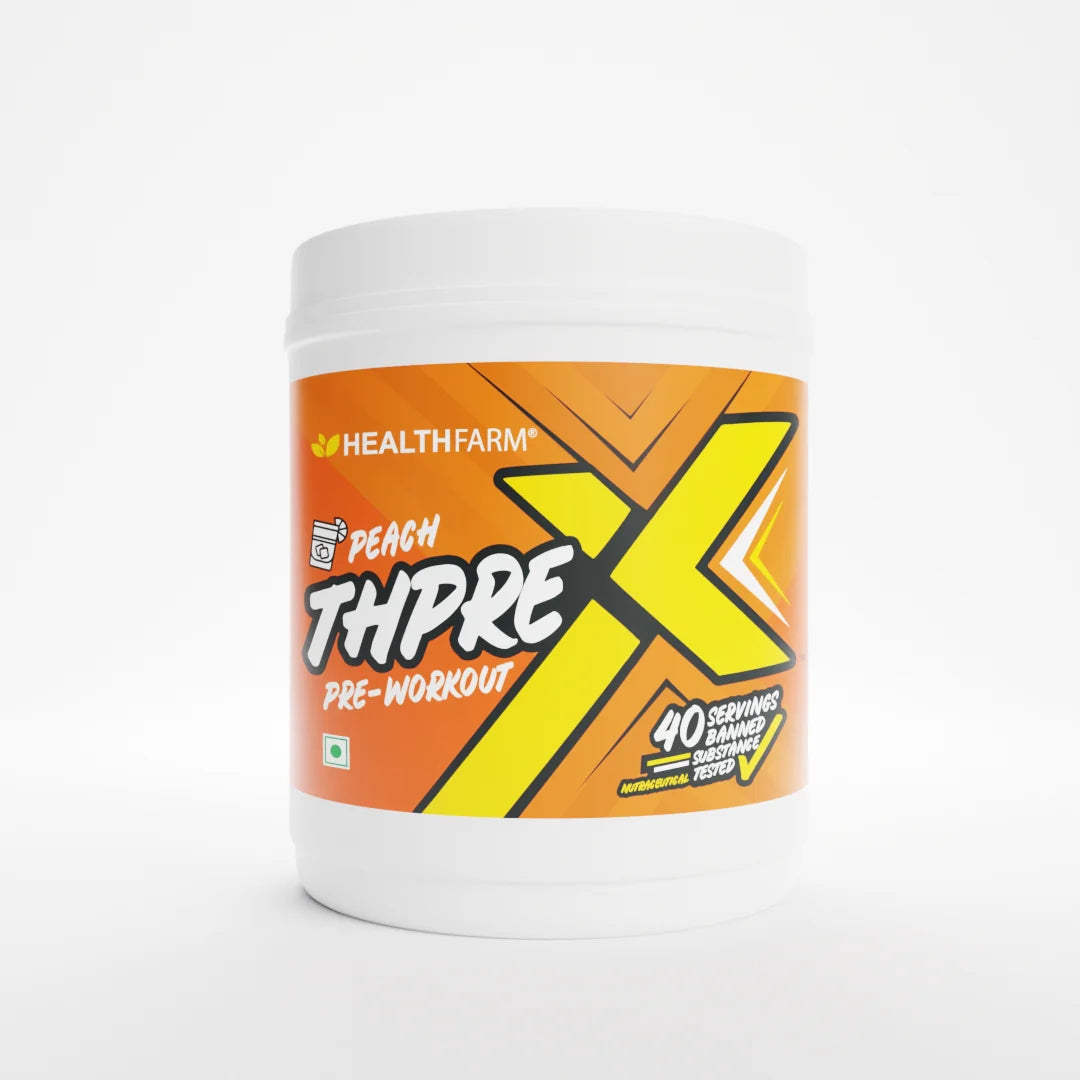 Healthfarm ThPreX Pre-Workout Supplement |40 serving | 500g | Taste the Beach Pre