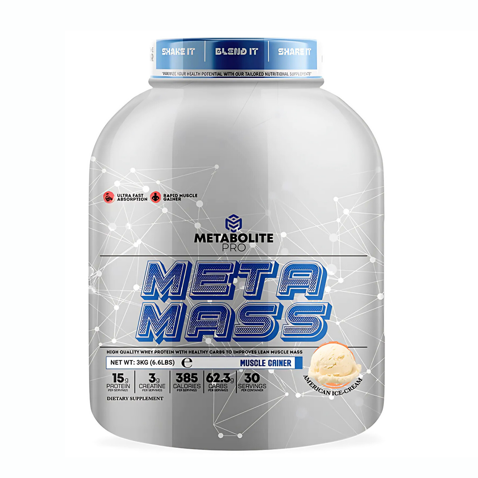 METABOLITEPRO MASS GAINER - 3 KG (30 SERV.)