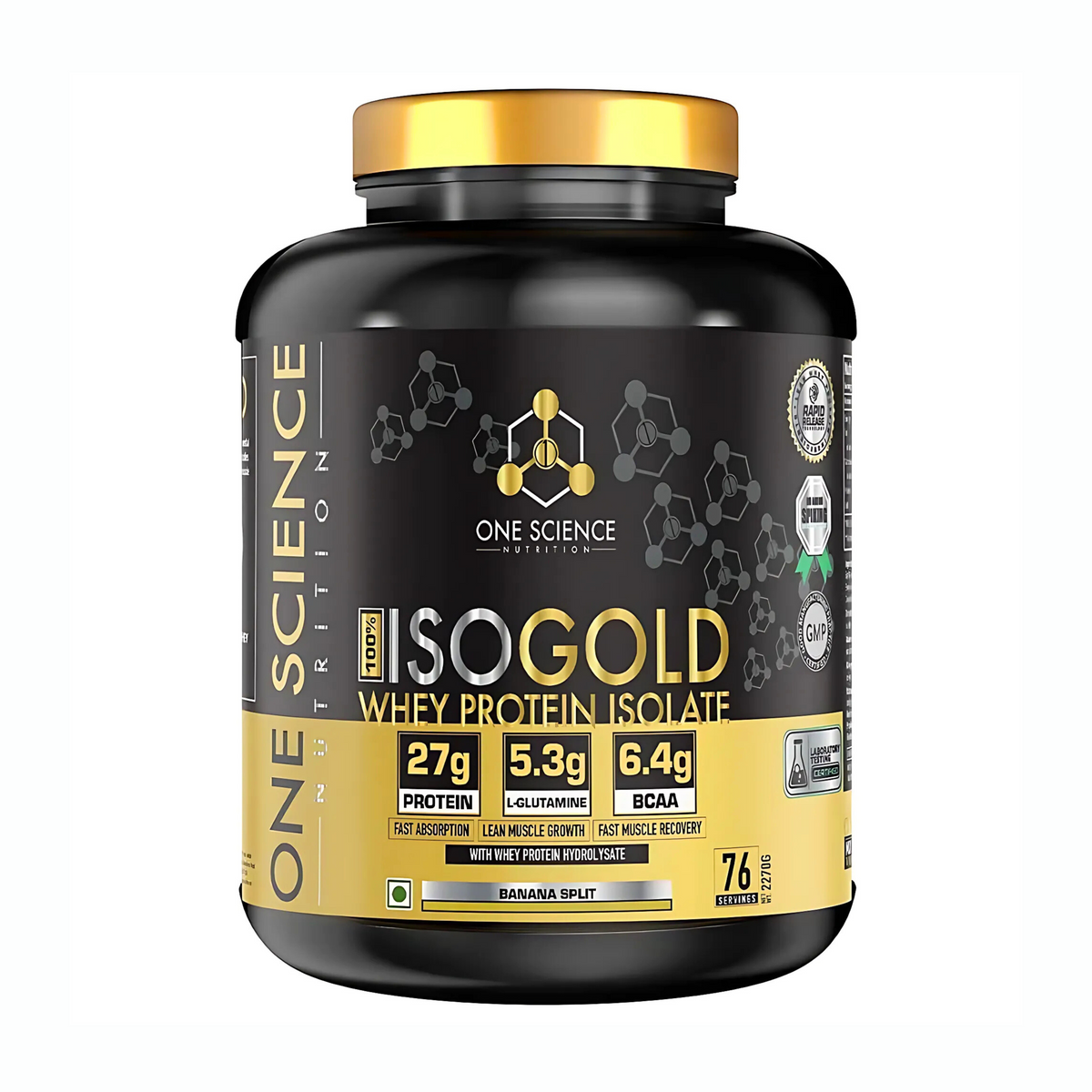 ONE SCIENCE 100% ISO GOLD WHEY PROTEIN ISOLATE, 2.27 KG (5 LB)