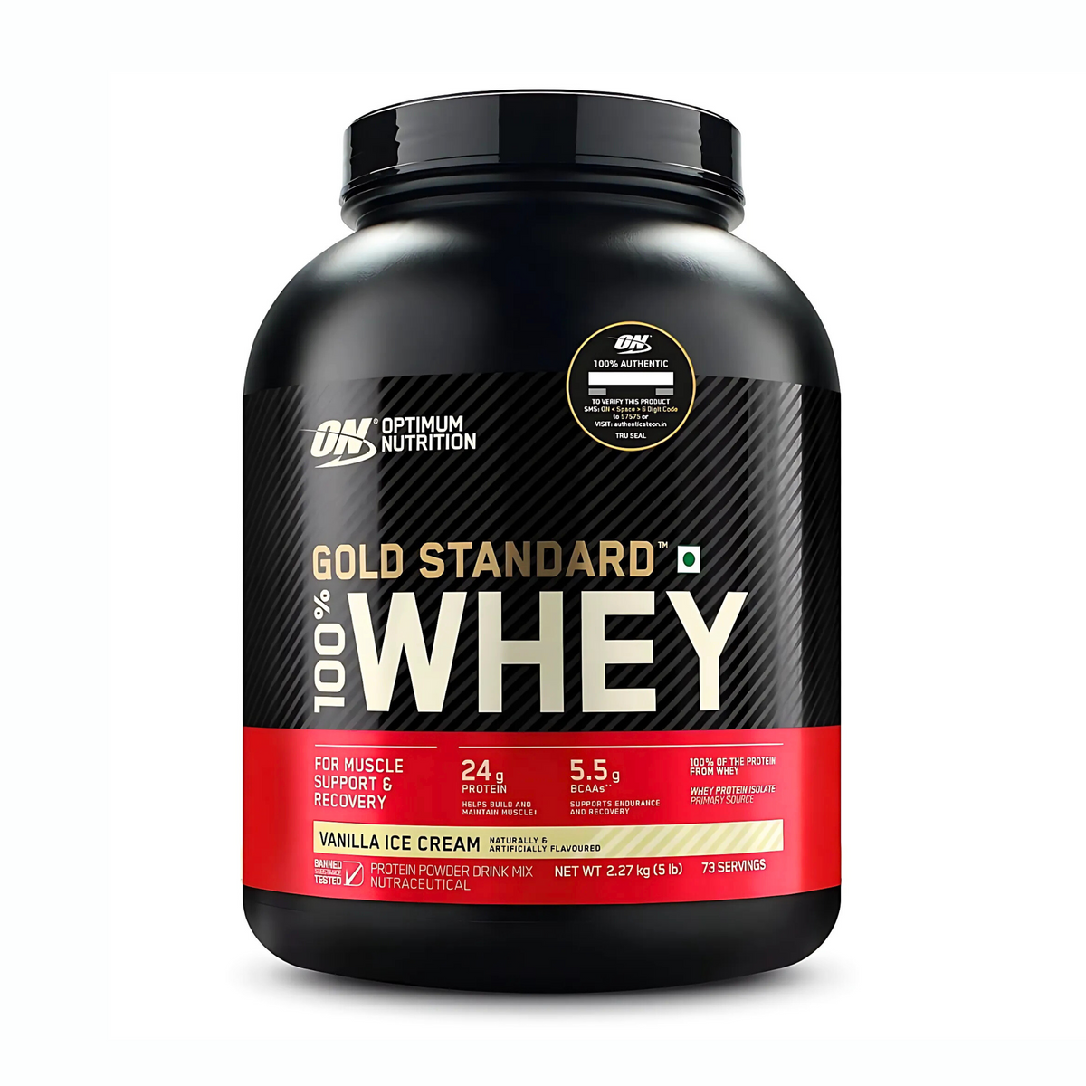 OPTIMUM NUTRITION GOLD STANDARD 100% WHEY PROTEIN POWDER 5 LBS