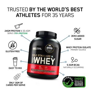 OPTIMUM NUTRITION GOLD STANDARD 100% WHEY PROTEIN POWDER 5 LBS