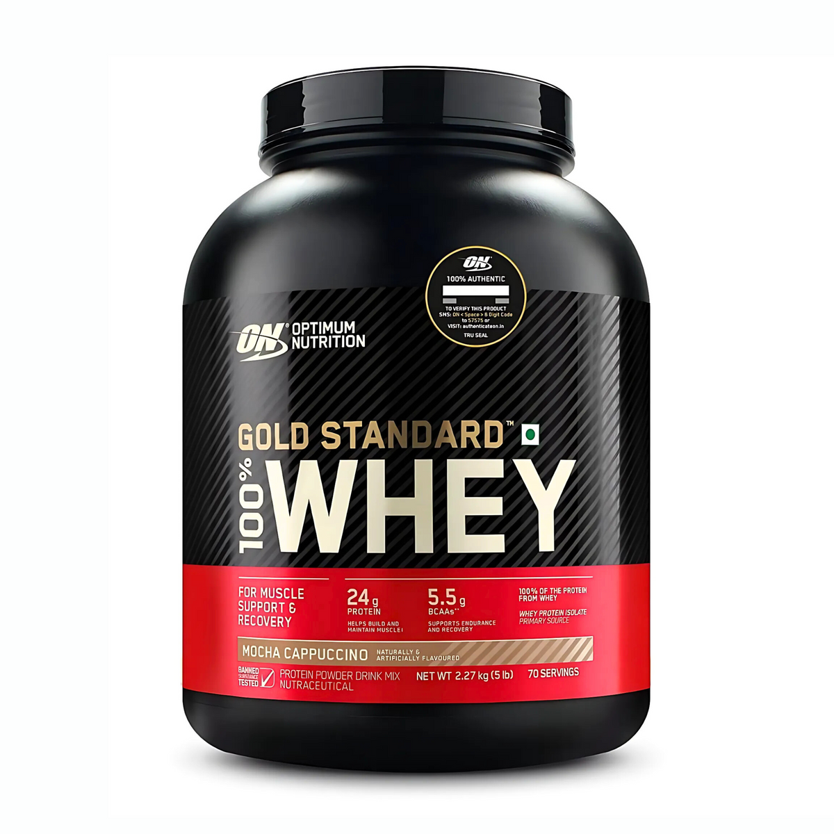 OPTIMUM NUTRITION GOLD STANDARD 100% WHEY PROTEIN POWDER 5 LBS