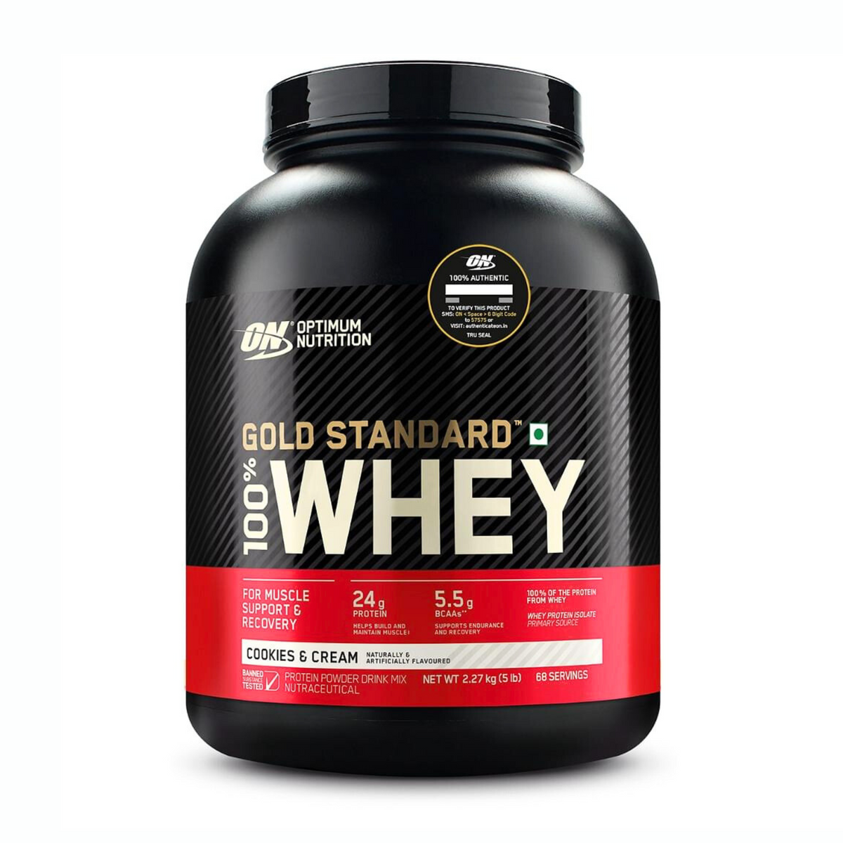 OPTIMUM NUTRITION GOLD STANDARD 100% WHEY PROTEIN POWDER 5 LBS