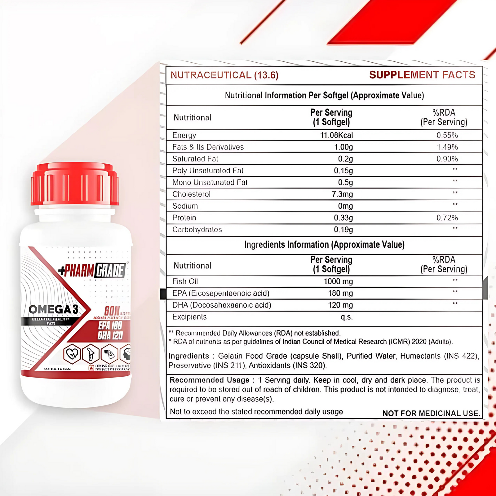 BIG FLEX PHARM GRADE OMEGA 3 (60 SOFTGELS)