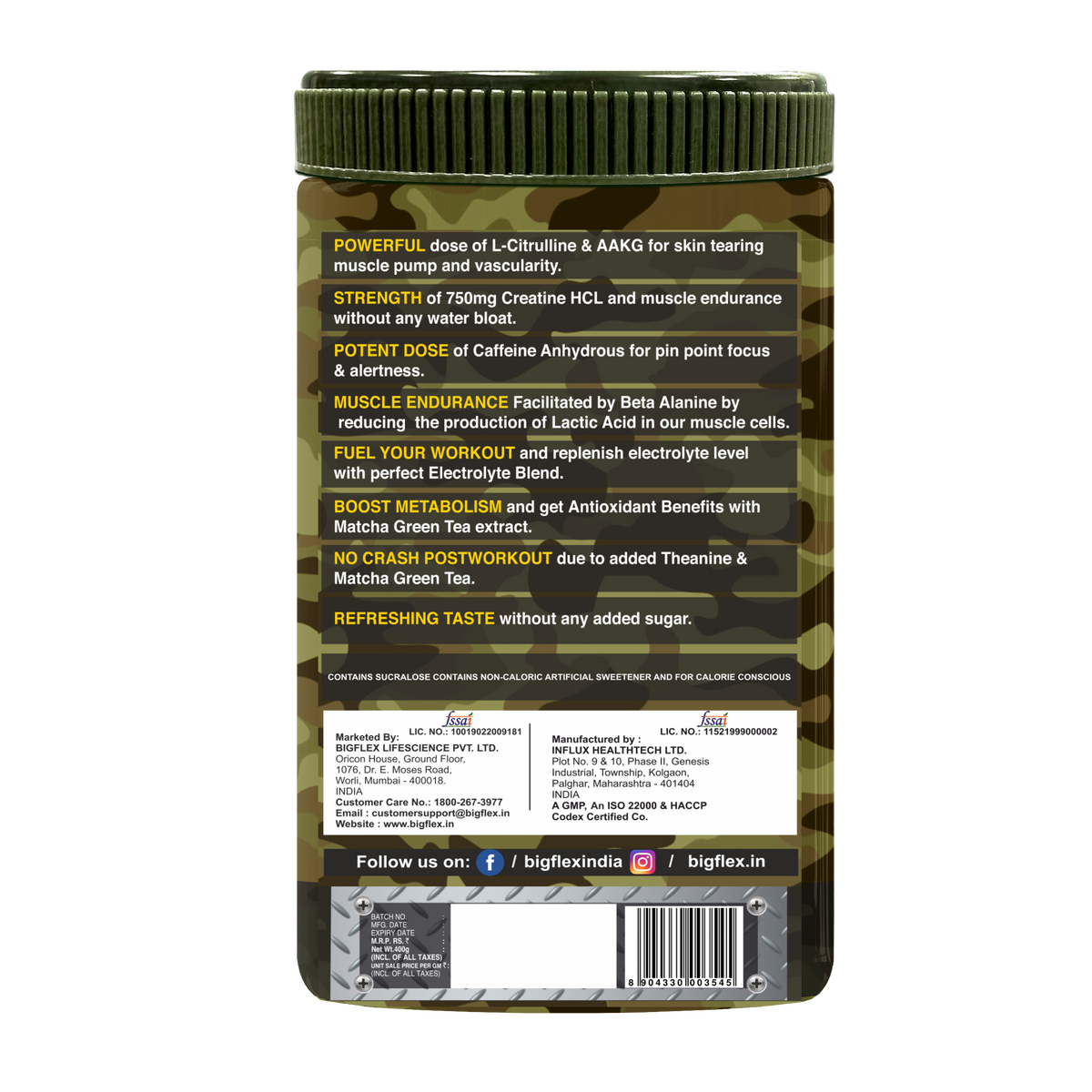 BIGFLEX NUKE PRE-WORKOUT POWDER (400 GM)